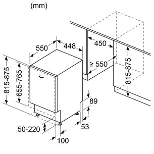 Įmontuojama indaplovė Bosch, Series 4, 10 komplektų talpa Prekė-SPH4EMX24E