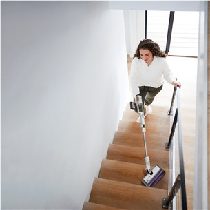 Belaidis dulkių siurblys Shark Detect Pro, automatinis ištuštinimas, baltas