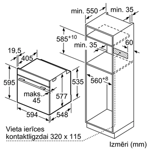 Orkaitė Bosch, Series 8, pirolizė, 71 L, juoda Prekė-HBG7721B1