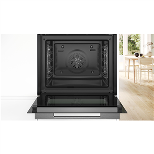 Orkaitė Bosch, Series 8, pirolizė, 71 L, juoda Prekė-HBG7721B1