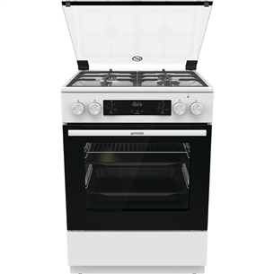 Gorenje, 71 L, width 60 cm, white - Gas cooker with electric oven Item - GKS6C70WF