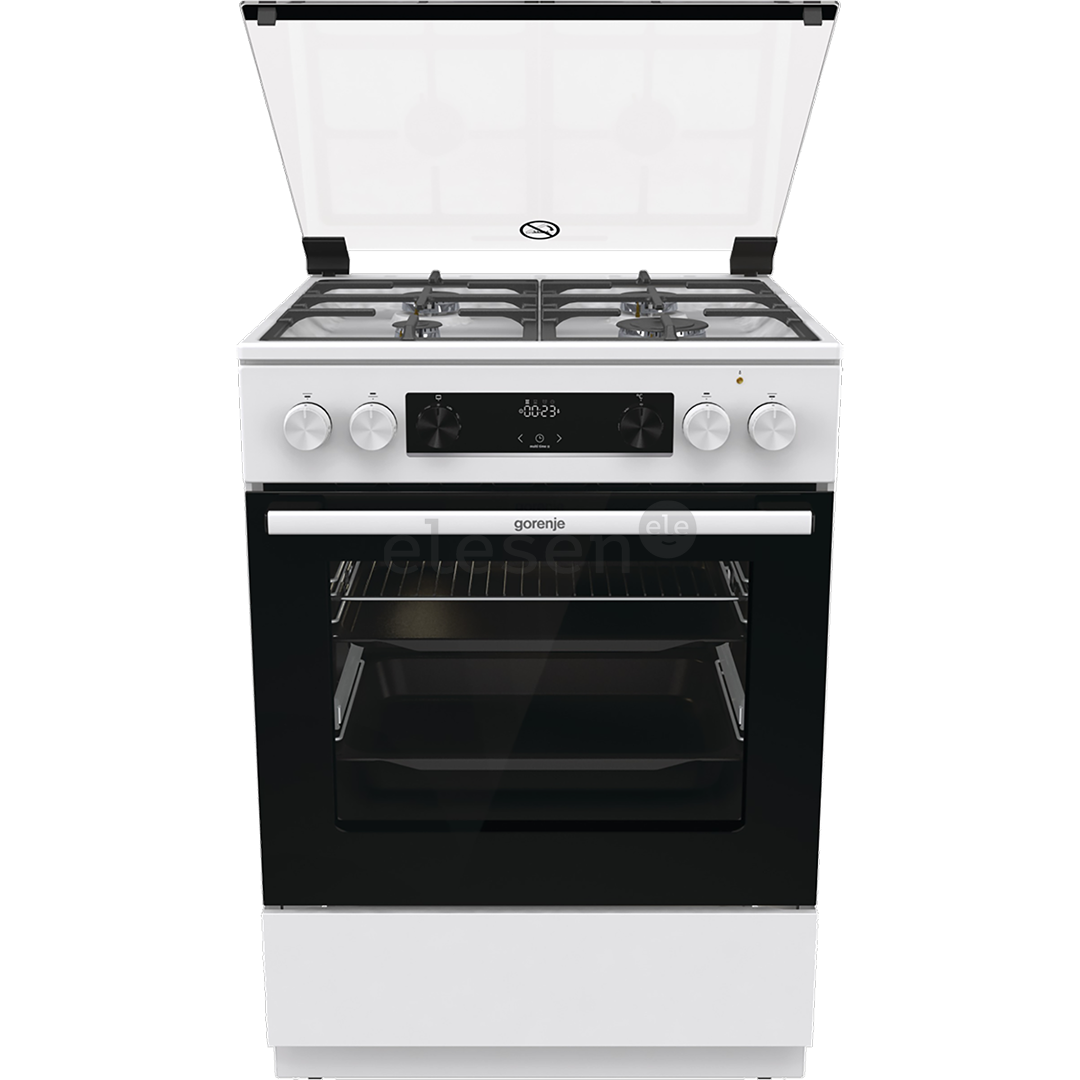 Gorenje, 71 L, width 60 cm, white - Gas cooker with electric oven Item - GKS6C70WF