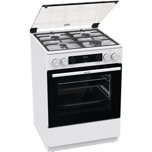 Gorenje, 71 L, width 60 cm, white - Gas cooker with electric oven Item - GKS6C70WF