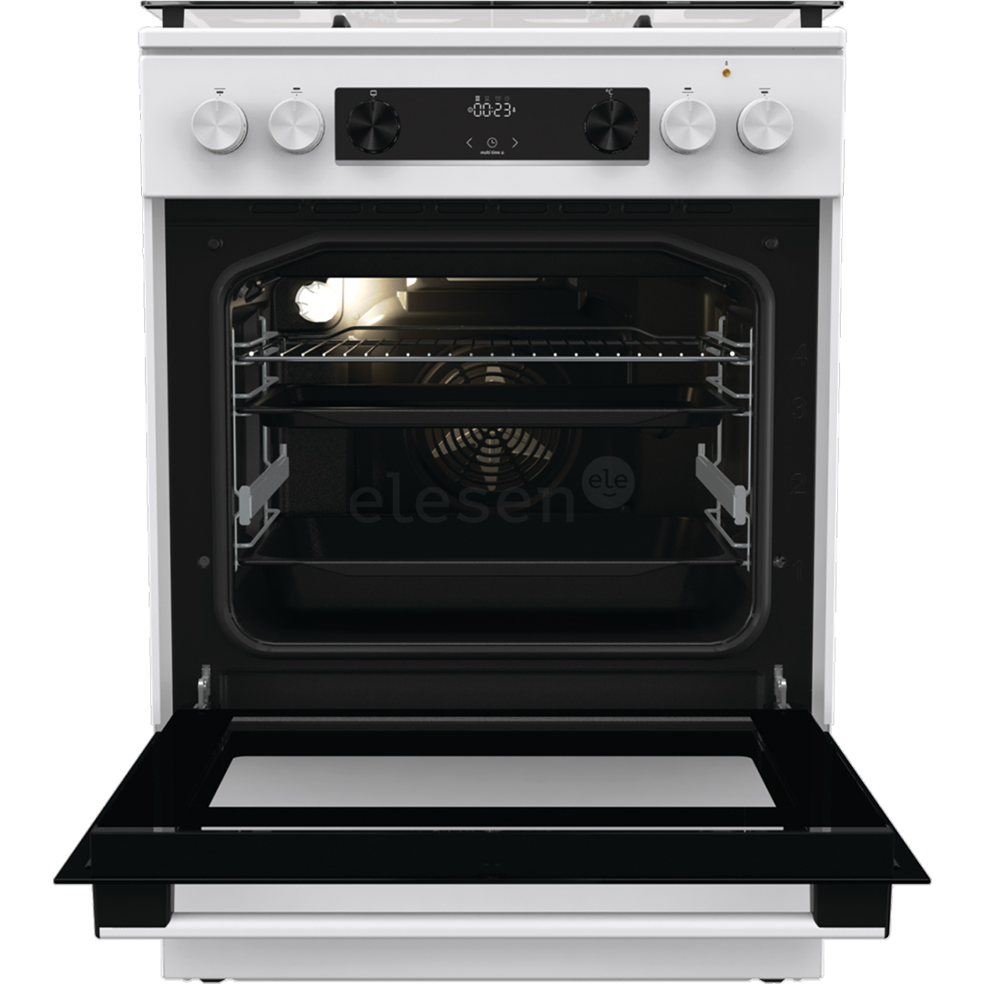 Gorenje, 71 L, width 60 cm, white - Gas cooker with electric oven Item - GKS6C70WF