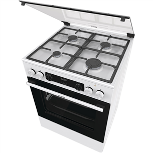 Gorenje, 71 L, width 60 cm, white - Gas cooker with electric oven Item - GKS6C70WF