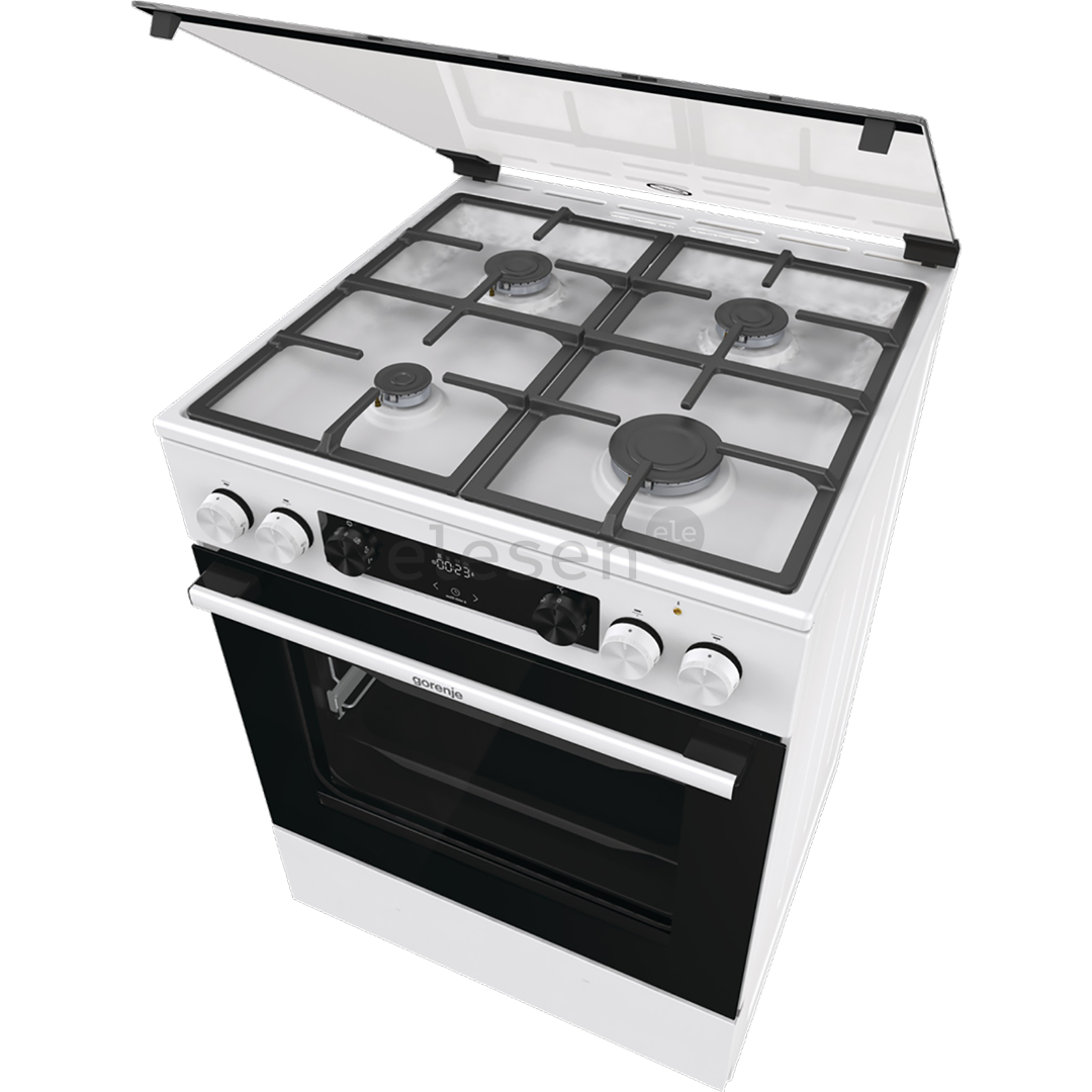 Gorenje, 71 L, width 60 cm, white - Gas cooker with electric oven Item - GKS6C70WF
