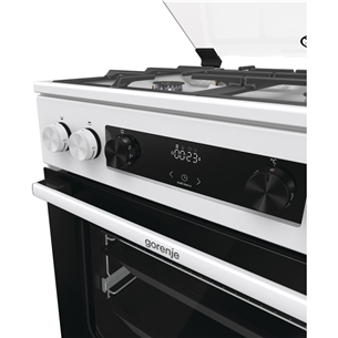 Gorenje, 71 L, width 60 cm, white - Gas cooker with electric oven Item - GKS6C70WF