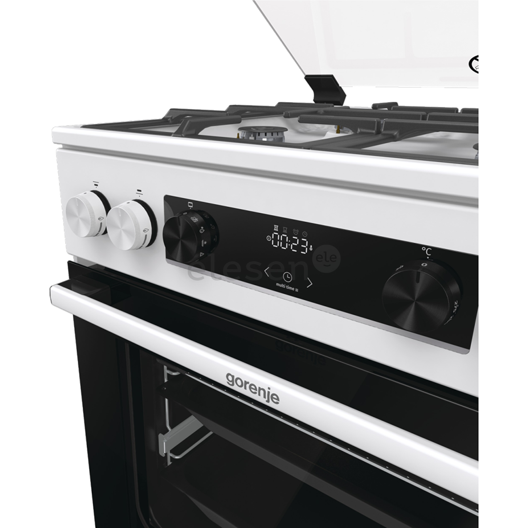 Gorenje, 71 L, width 60 cm, white - Gas cooker with electric oven Item - GKS6C70WF