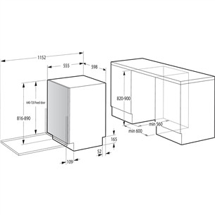 Hisense, 16 комплектов посуды - Интегрируемая посудомоечная машина