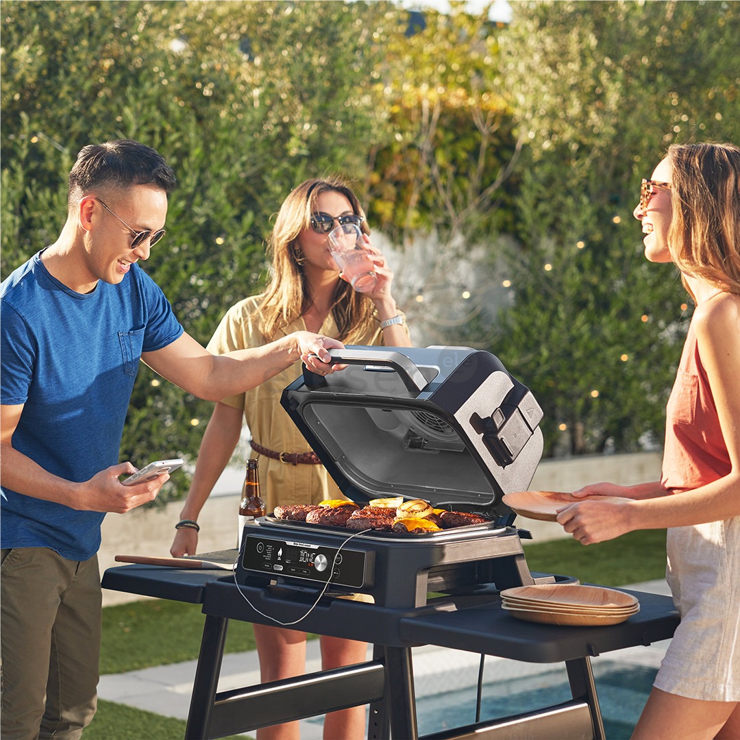 Ninja Woodfire Pro Connect XL, blue/black - Electric BBQ Grill & Smoker