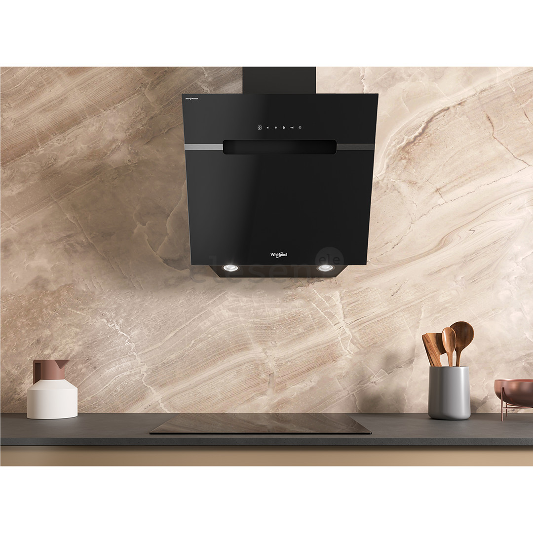 Whirlpool, 740 mᶾ/h, width 60 cm, black - Cooker hood