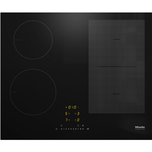 Įmontuojama indukcinė kaitlentė Miele KM7466FL, PowerFlex kaitvietė, plotis 62 cm, berėmė, juoda KM7466FL