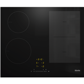 Įmontuojama indukcinė kaitlentė Miele KM7466FL, PowerFlex kaitvietė, plotis 62 cm, berėmė, juoda