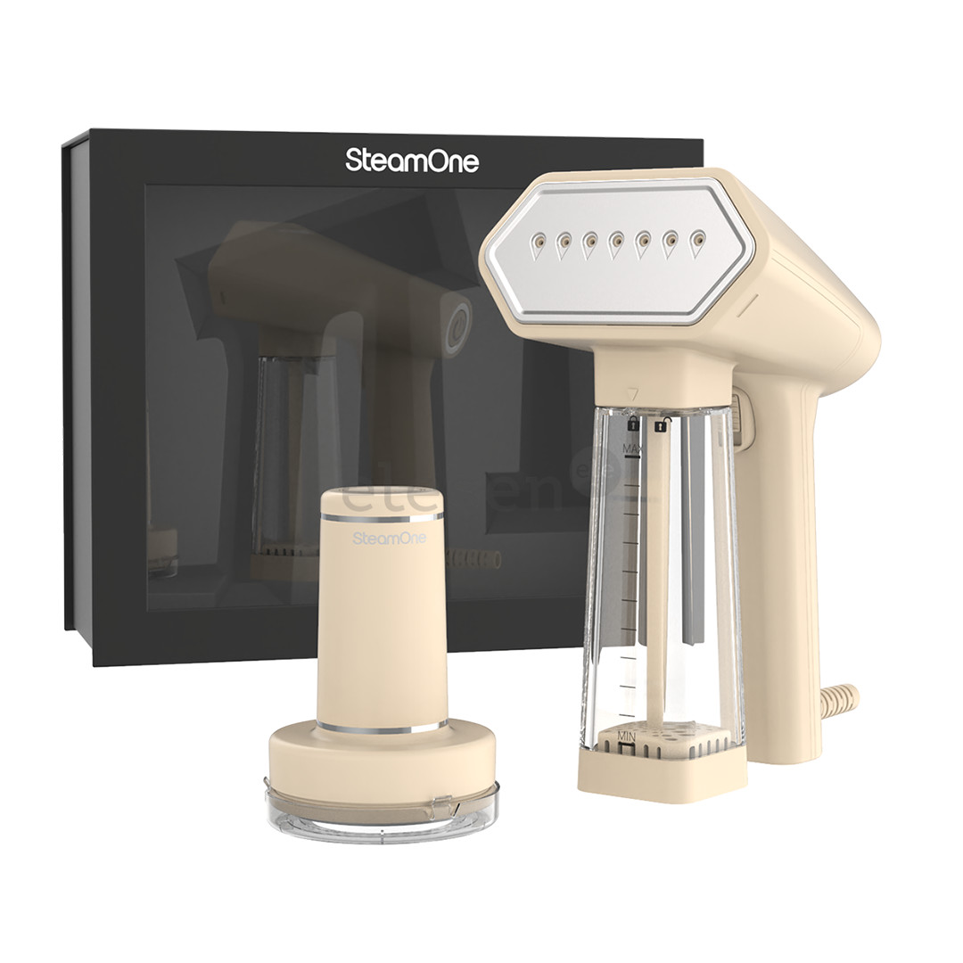 SteamOne, smėlio spalvos - Garinis lygintuvas + pūkų rinkiklis