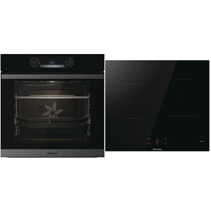 Orkaitė + indukcinė kaitlentė Hisense, 77 L, juoda Prekė - BSA65226AB+HI6401BSC