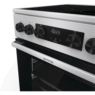 Elektrinė viryklė su elektrine orkaite Gorenje GECS5C70XA, 70 L, plotis 50 cm, plieno