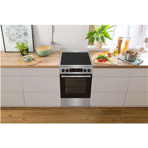 Elektrinė viryklė su elektrine orkaite Gorenje GECS5C70XA, 70 L, plotis 50 cm, plieno