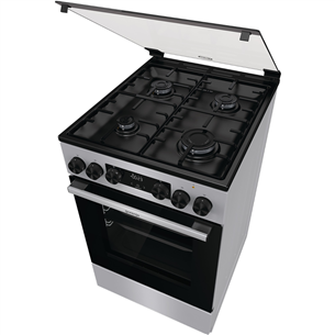 Dujinė viryklė su elektrine orkaite Gorenje GK5C41SH, 70 L, plotis 50 cm, pilka