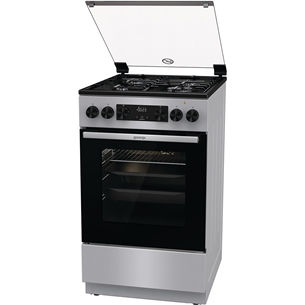 Dujinė viryklė su elektrine orkaite Gorenje GK5C41SH, 70 L, plotis 50 cm, pilka