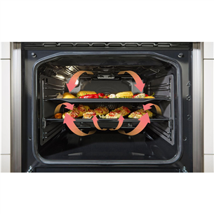 Dujinė viryklė su elektrine orkaite Gorenje GK5C41SH, 70 L, plotis 50 cm, pilka