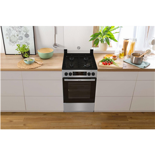 Dujinė viryklė su elektrine orkaite Gorenje GK5C41SH, 70 L, plotis 50 cm, pilka