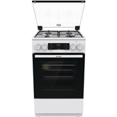 Gorenje, 62 л, ширина 50 см, белый - Газовая плита с электрической духовкой
