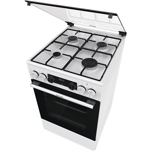 Dujinė viryklė su elektrine orkaite Gorenje GK5C41WJ, 62 L, plotis 50 cm, balta