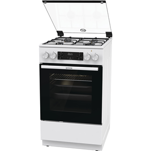Dujinė viryklė su elektrine orkaite Gorenje GK5C41WJ, 62 L, plotis 50 cm, balta