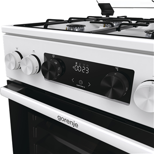 Dujinė viryklė su elektrine orkaite Gorenje GK5C41WJ, 62 L, plotis 50 cm, balta