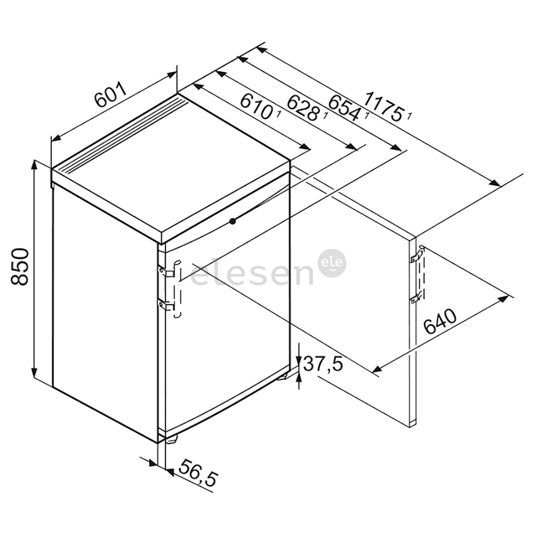 Liebherr, 145 L, aukštis 85 cm, baltas - Šaldytuvas
