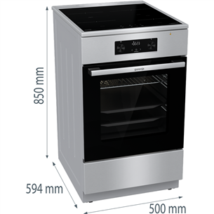 Indukcinė viryklė su elektrine orkaite Gorenje GEIT5C61XPG, 70 L, plotis 50 cm