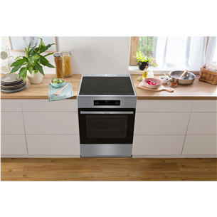 Indukcinė viryklė su elektrine orkaite Gorenje GEIT6C60XPG, 71 L, plotis 60 cm, plieno