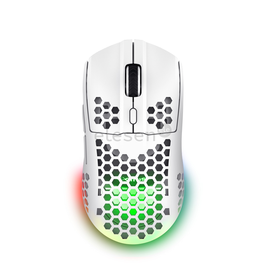 Trust GXT 929 Helox, balta - Belaidė pelė