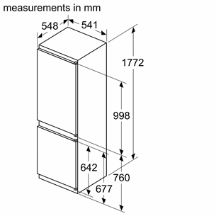 Įmontuojamas šaldytuvas Bosch KIN86VSE0, NoFrost, 260 l, aukštis, 178 cm