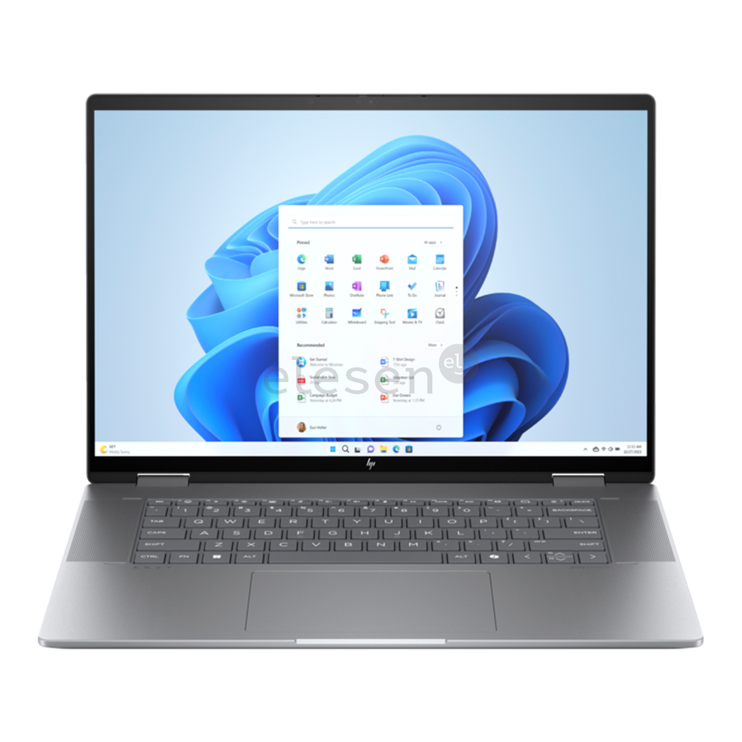 HP Envy x360 2-in-1 Laptop 16-ad0001ny, 16'', WUXGA, IPS, Ryzen 5, 16 GB, 512 GB, sidabro spalvos- Nešiojamas kompiuteris