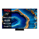 TCL C805, 75'', 4K UHD, Mini-LED, brushed titanium - TV