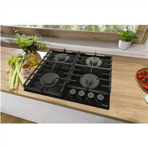 Gorenje, width 60 cm, black - Built-in Gas Hob