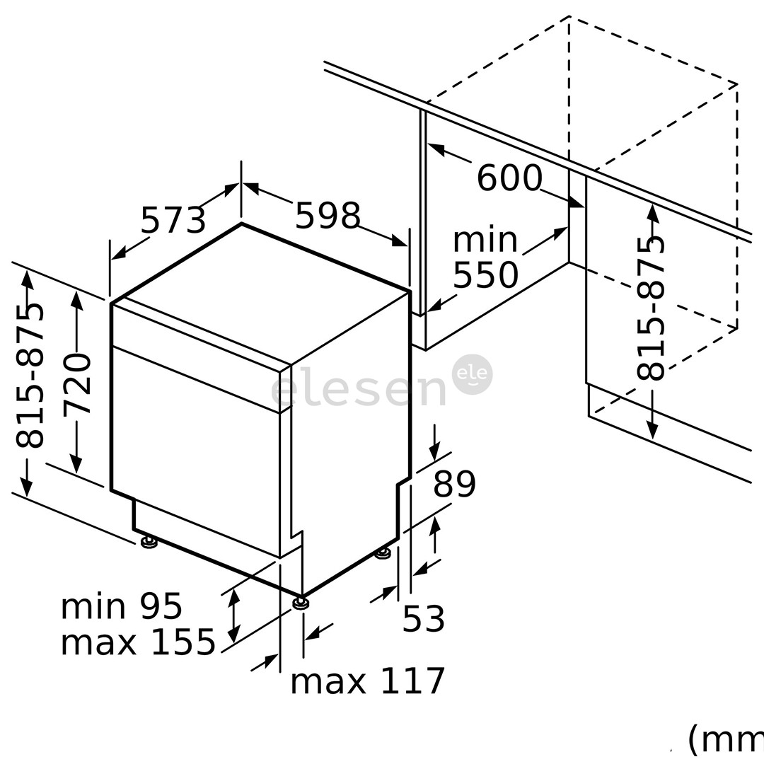 Bosch, Series 4, 14 комплектов посуды - Интегрируемая посудомоечная машина