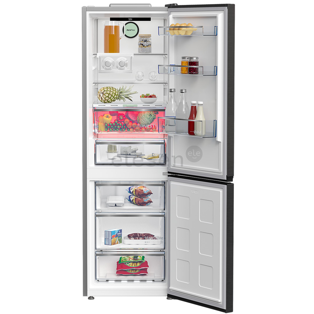 Beko, No Frost, 316 L, aukštis 187 cm, pilkas - Šaldytuvas