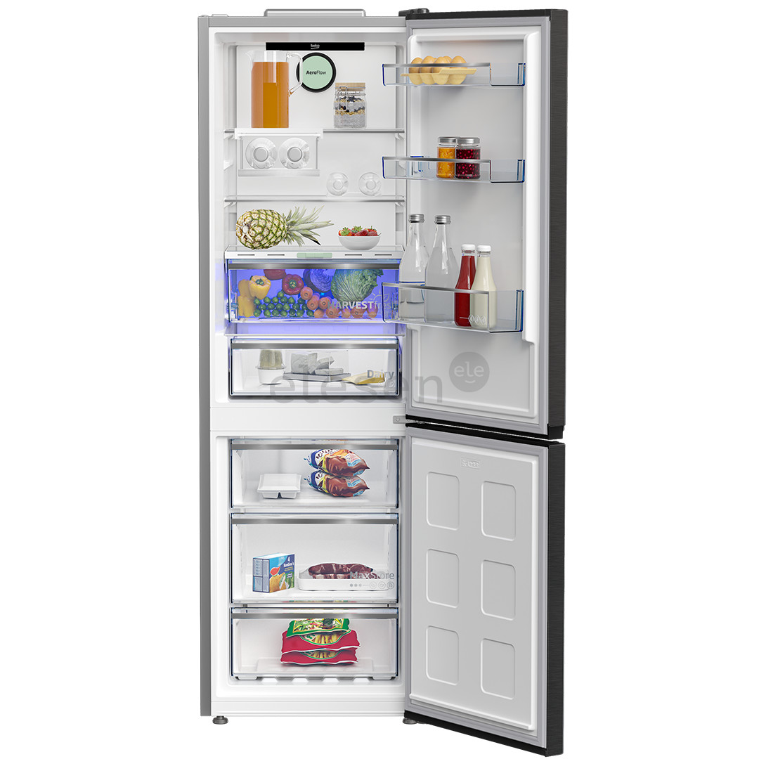 Beko, No Frost, 316 L, aukštis 187 cm, pilkas - Šaldytuvas