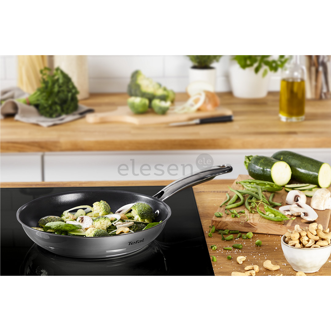 Tefal Duetto+, 24/28 cm, 2 vnt., nerūdijančio plieno spalvos - Keptuvių rinkinys