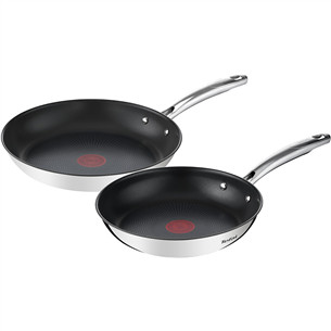Tefal Duetto+, 24/28 cm, 2 vnt., nerūdijančio plieno spalvos - Keptuvių rinkinys