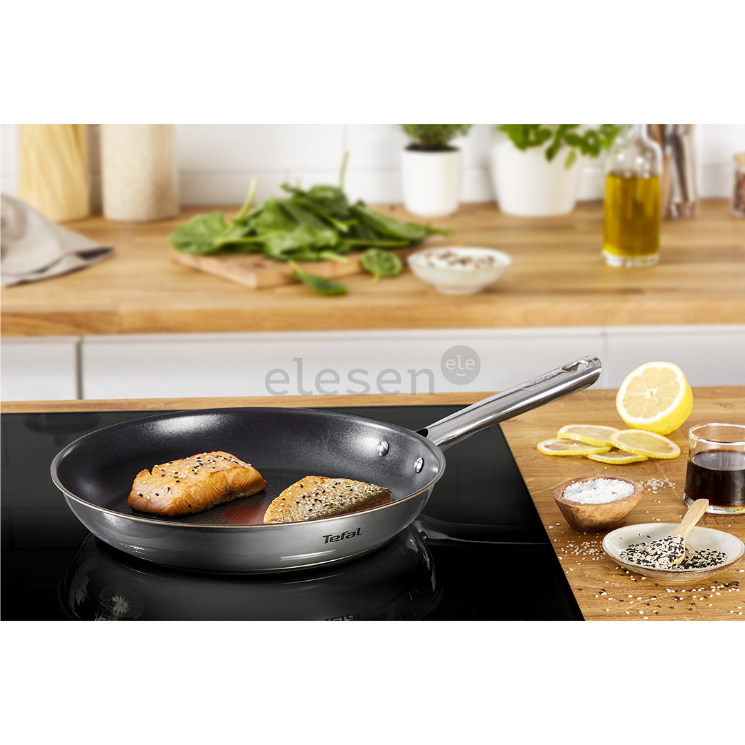 Tefal Duetto+, 24/28 cm, 2 vnt., nerūdijančio plieno spalvos - Keptuvių rinkinys