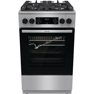 Gorenje, 70 л, нерж. сталь - Отдельностоящая газовая плита с электрической духовкой Товар - GK5C65XV