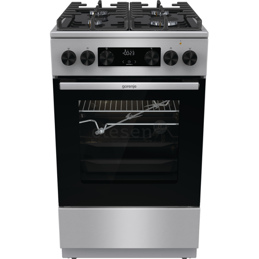 Gorenje, 70 л, нерж. сталь - Отдельностоящая газовая плита с электрической духовкой Товар - GK5C65XV