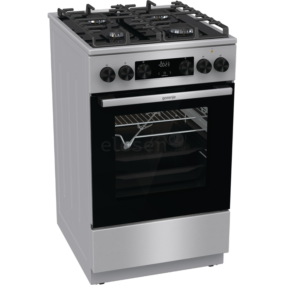Gorenje, 70 л, нерж. сталь - Отдельностоящая газовая плита с электрической духовкой Товар - GK5C65XV