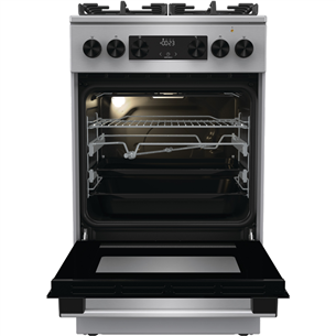 Gorenje, 70 л, нерж. сталь - Отдельностоящая газовая плита с электрической духовкой Товар - GK5C65XV