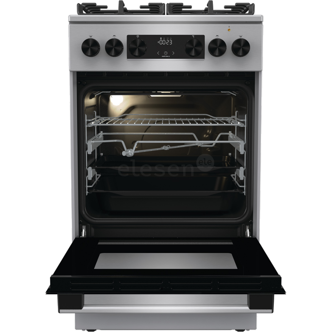 Gorenje, 70 л, нерж. сталь - Отдельностоящая газовая плита с электрической духовкой Товар - GK5C65XV