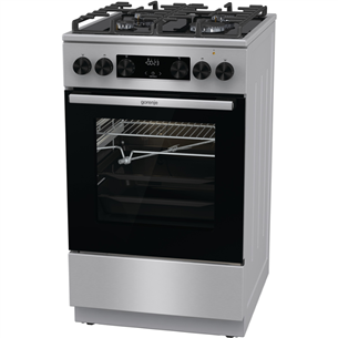 Gorenje, 70 л, нерж. сталь - Отдельностоящая газовая плита с электрической духовкой Товар - GK5C65XV