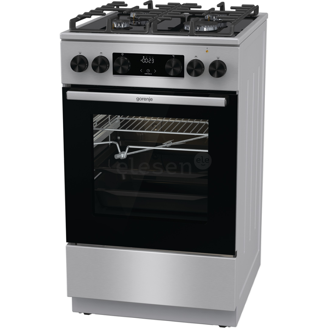 Gorenje, 70 л, нерж. сталь - Отдельностоящая газовая плита с электрической духовкой Товар - GK5C65XV
